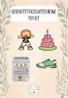 Vorschau - Bildkarten - Geburtstagsgutscheine Sport - Spiel-Spaß-Freude - Deckblatt