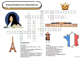 Vorschau - Arbeitsblätter - Kreuzworträtsel zum Absolutismus - Seite 1
