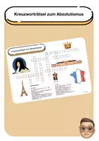 Vorschau - Arbeitsblätter - Kreuzworträtsel zum Absolutismus - Deckblatt
