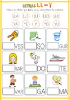 Vista previa - Tarjetas / Manipulativos - LETRAS Y - LL - página 1