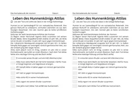 Vorschau - Arbeitsblätter - Das Leben der Hunnen - Deckblatt