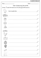 Vorschau - Arbeitsblätter - DaZ/DaF/Deutsch - Ostern - Satz zum Bild schreiben (Arbeitsblatt) - Seite 1