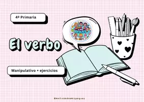 Vista previa - Hojas de trabajo - El verbo 4º Primaria | Actividades y ejercicios - Portada