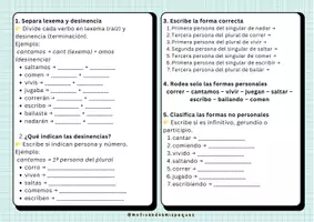 Vista previa - Hojas de trabajo - El verbo 4º Primaria | Actividades y ejercicios - página 1