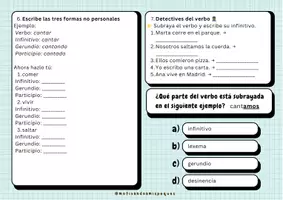 Vista previa - Hojas de trabajo - El verbo 4º Primaria | Actividades y ejercicios - página 2