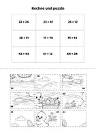 Vorschau - Arbeitsblätter - Mathe Ostern Klasse 2 – Addition & Subtraktion bis 100 Puzzles - Seite 1