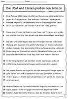 Vorschau - Arbeitsblätter - Info-Lesetext "Die USA und Israel greifen den Iran an" 2026 - Inkl. Aufgaben zum Text, Worterklärungen, Zeitleiste und Gesprächsimpulsen - Seite 3