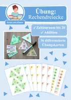 Vorschau - Aufgabenkarten - Übungskarten: Rechendreiecke (Zahlenraum bis 20 & Addition) - Deckblatt