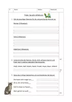 Vorschau - Arbeitsblätter - Deutsch-Probe über "Wortarten, Satzzeichen, Wortfamilien, Wortstamm, zusammengesetzte Nomen" (Kl. 3/4) - Seite 2
