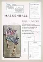 Vorschau - Arbeitsblätter - Maskenball - Venezianische Masken - Deckblatt