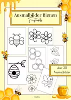 Vorschau - Mal- und Bastelvorlagen - Ausmalbilder Bienen und Blumen Fensterdeko - Deckblatt