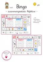Vorschau - Spiele - Bingo Zusammengesetzte Adjektive für Deutsch - Deckblatt
