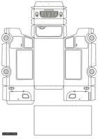 Vorschau - Mal- und Bastelvorlagen - Bastelvorlage 3D Papiertruck Kunst Design - Seite 1