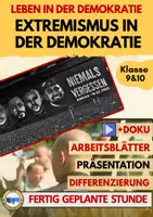 Vorschau - Arbeitsblätter - Extremismus Demokratie Hanau AB7 Radikalisierung - Deckblatt