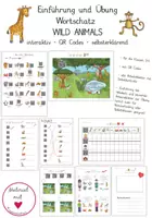Vorschau - Arbeitsblätter - Einführung / Übung - Wild Animals - Distanzunterricht / QR Codes - 3./4. Klasse - Deckblatt