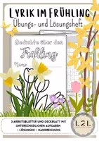 Vorschau - Arbeitsblätter - Lyrik im Frühling - Gedichte über den Frühling - unterschiedliche Aufgaben zu Inhalt, Wortfelder, Reimwörter, Reimschema, Vers, Strophe - Deckblatt