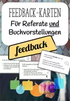 Vorschau - Merkblätter - Referat/ Buchvorstellung- Feedback; Beobachtungsauftrag - Deckblatt