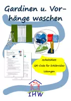 Vorschau - Arbeitsblätter - Gardinen und Vorhänge waschen - Arbeitsblatt mit Erklärvideo - Deckblatt