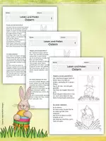 Vorschau - Arbeitsblätter - Lesen und Malen - Ostern - dreifach differenziert für Klasse 1 bis 4 - Seite 1