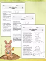Vorschau - Arbeitsblätter - Lesen und Malen - Ostern - dreifach differenziert für Klasse 1 bis 4 - Seite 2