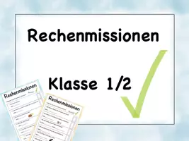 Vorschau - Aufgabenkarten - Rechenmissionen für die 1. und 2. Klasse - Deckblatt