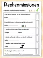 Vorschau - Aufgabenkarten - Rechenmissionen für die 1. und 2. Klasse - Seite 1