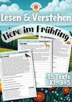 Vorschau - Arbeitsblätter - Lesen & Verstehen - Tiere im Frühling (Klasse 3-5) - Deckblatt