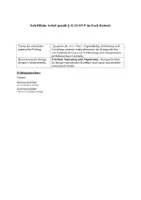 Vorschau - Stundenentwürfe - 1,0 Unterrichtsentwurf für UPP/ Lehrprobe Kurzgeschichte „Spaghetti für zwei“ Klasse 9 - Deckblatt