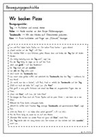 Vorschau - Arbeitsblätter - Bewegungsgeschichte, Pizza, Bewegungspause, Zuhören - Seite 2