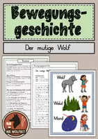 Vorschau - Spiele - Bewegungsgeschiche, Wolf, Zuhören, Hörverstehen, Sport - Deckblatt