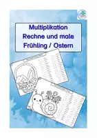 Vorschau - Arbeitsblätter - Einmaleins: Rechenmalblätter Ostern / Frühling - Deckblatt
