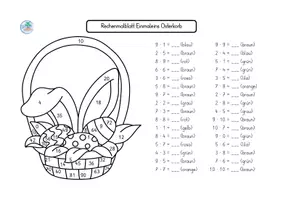 Vorschau - Arbeitsblätter - Einmaleins: Rechenmalblätter Ostern / Frühling - Seite 2