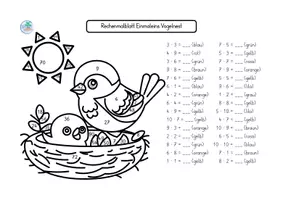 Vorschau - Arbeitsblätter - Einmaleins: Rechenmalblätter Ostern / Frühling - Seite 3