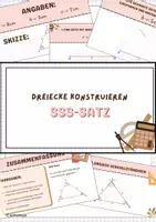 Vorschau - Stationenlernen - Dreiecke konstruieren (SSS-Satz Tafelmaterial) - Deckblatt