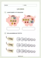 Vista previa - Hojas de trabajo - Los euros - @profe_ept - Portada