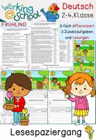 Vorschau - Stationenlernen - Lesespaziergang | Frühling | Klasse 2-4 - Deckblatt