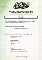 Vorschau - Unterrichtsreihen - Merkhilfe: Lineare Funktionen - Nullstellen bestimmen - Deckblatt