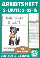 Vorschau - Arbeitsblätter - Arbeitsheft s-Laute ss, ß, s Deutsch 3. Klasse 4. Klasse Hundeklasse - Deckblatt