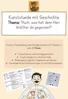 Vorschau - Stundenentwürfe - Kunst Grundschule (Klasse 1-4) - Zeichnen mit Fineliner - Kreative Zeichenidee "H.Walther" - Deckblatt