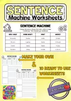 anteprima - Esercizi - Sentence Machine Fun ESL Sentence Building Game (Subjects, Verbs, Adverbs & Places) - Pagina di copertina