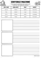 anteprima - Esercizi - Sentence Machine Fun ESL Sentence Building Game (Subjects, Verbs, Adverbs & Places) - Pagina 2