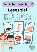 Vorschau - Spiele - Lesespiel Körper (Klasse 1-2) - Deckblatt