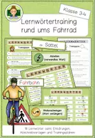 Vorschau - Arbeitsblätter - Lernwörtertraing: Fahrrad und Verkehrserziehung (Klasse 3-4) - Deckblatt
