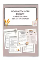 Vorschau - Arbeitsblätter - Mehlsorten unter der Lupe mit einem "Schmeck Experiment" - Deckblatt