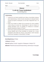 Vorschau - Arbeitsblätter - Deutschklausur Oberstufe: Joachim Ringelnatz – Angstgebet in Wohnungsnot (Neue Sachlichkeit) inkl. detaillierter Erwartungshorizont - Seite 1