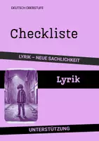 Vorschau - Arbeitsblätter - Materialpaket Deutsch Oberstufe: Klausurvorbereitung Lyrik der Neuen Sachlichkeit (Checkliste, Formulierungshilfen, Motiv-Matrix) - Seite 1