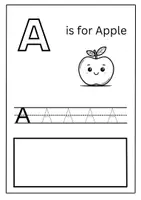 Aperçu - Matériel pour travaux manuels / dessin - Alphabet Anglais à Tracer et Colorier – Écriture CP - Page 1