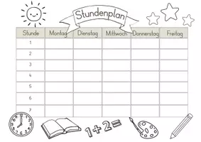 Vorschau - Arbeitsblätter - Stundenplan - Deckblatt