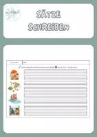 Vorschau - Arbeitsblätter - Sätze zu Bildern schreiben – Wald & Natur - Deckblatt