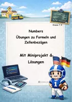 Vorschau - Arbeitsblätter - Numbers Formeln, Zellenbezüge und Miniprojekt mit Lösungen - Deckblatt